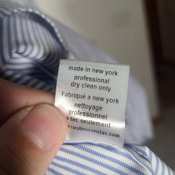 Caroline Constas "Lou" off the shoulder striped cotton blue/White top - Picture 8 of 11